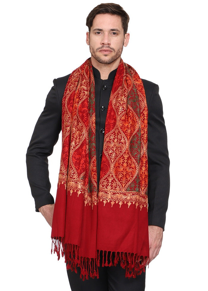 Maroon Acrylic Wool Cashmilon Shawl - Indian Silk House Agencies