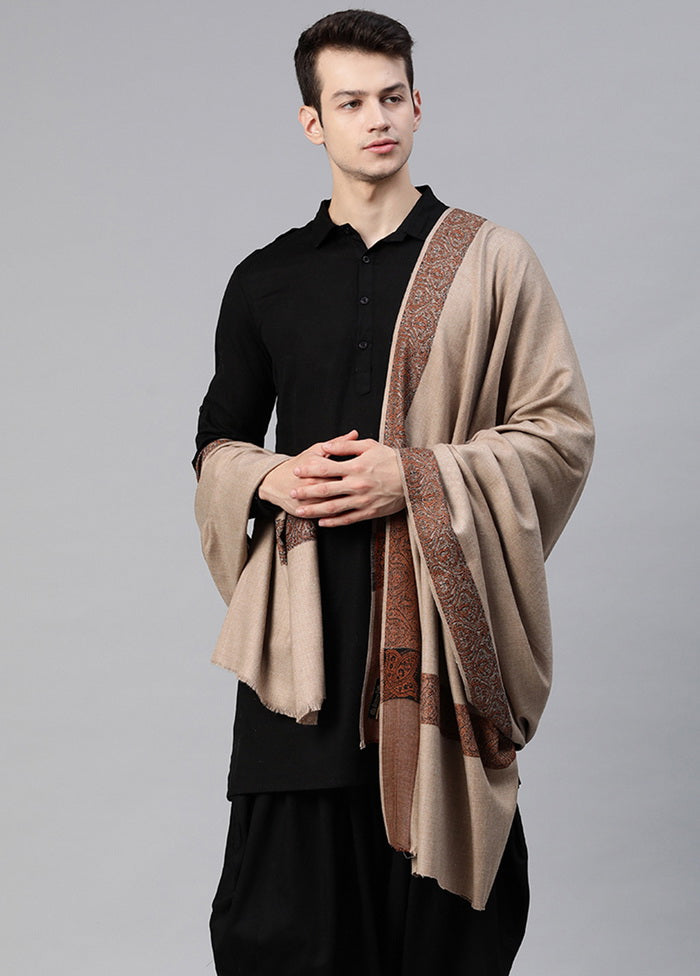 Grey Poly Wool Woven Shawl - Indian Silk House Agencies