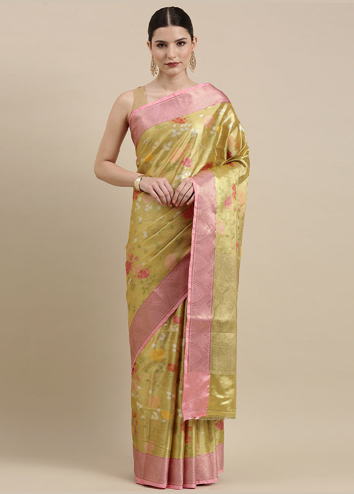 Gold Silk Saree With Blouse Piece