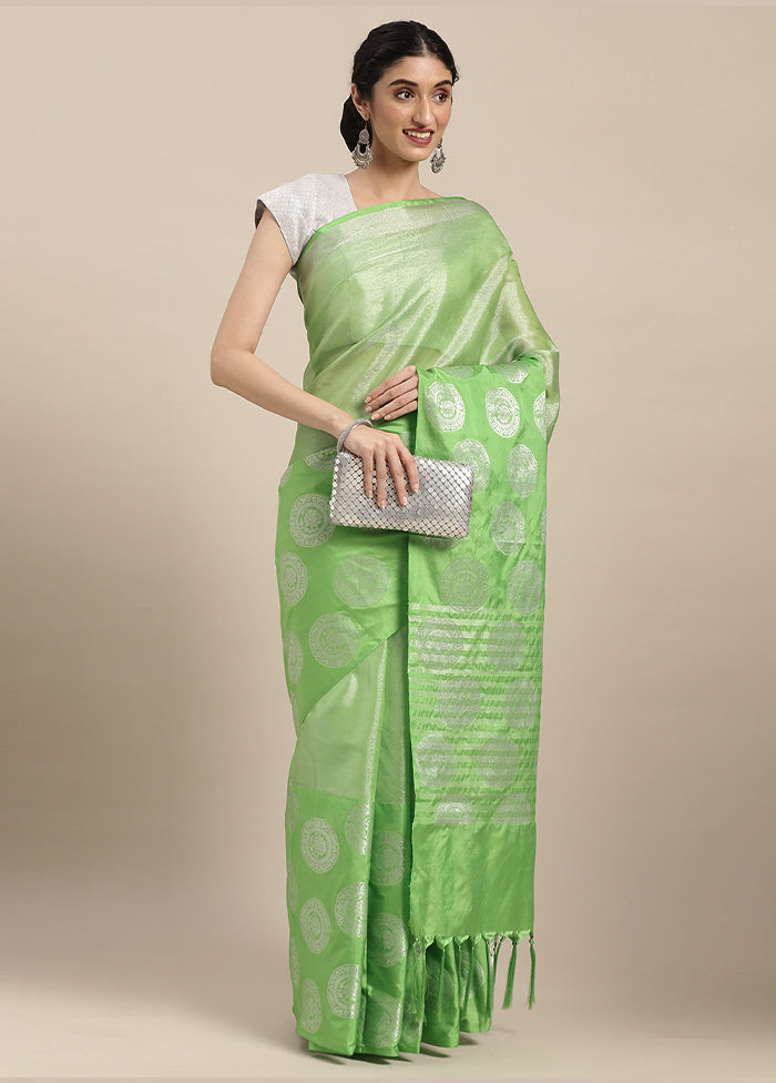 Green Silk Saree With Blouse Piece