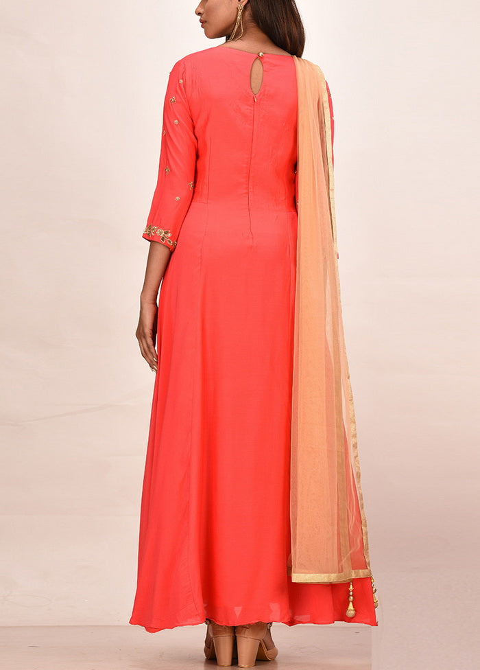 Pink Cotton Flex Solid Womens Gown VDVSF00080 - Indian Silk House Agencies
