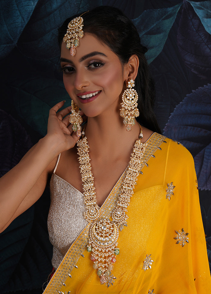 Multicolor Brass Drawstring Jewellery Set - Main Image