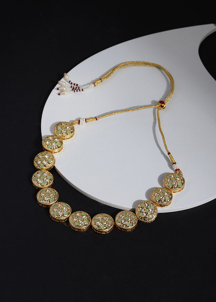 Golden Stone Work Alloy Necklace - Indian Silk House Agencies