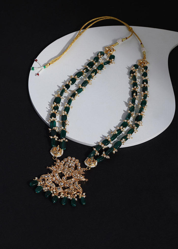 Golden Moon Stone Alloy Necklace - Indian Silk House Agencies
