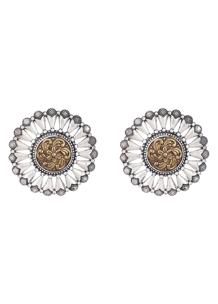 Silver Handcrafted Brass Earrings - Indian Silk House Agencies