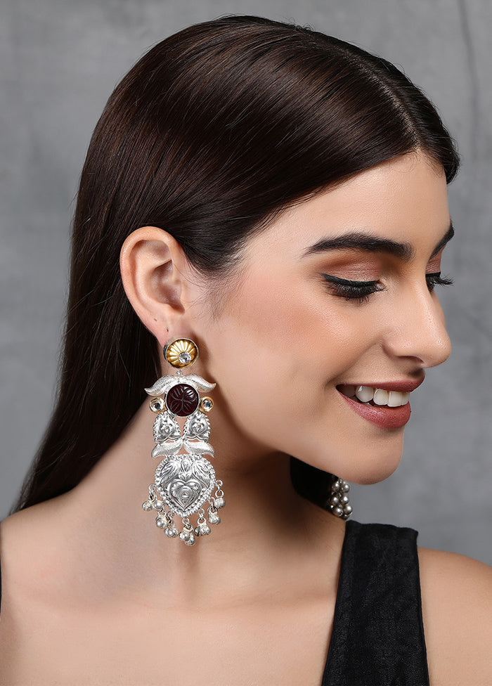 Silver Handcrafted Brass Earrings - Indian Silk House Agencies