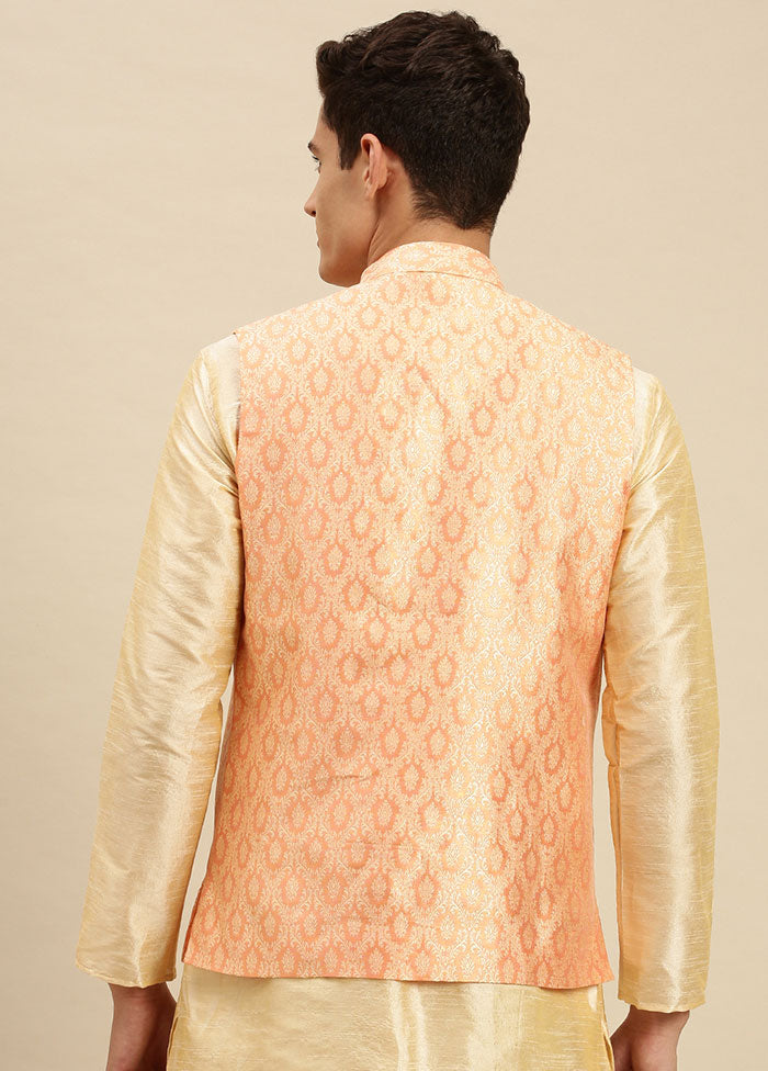 Pink Silk Printed Ethnic Jacket VDSAN2812427 - Indian Silk House Agencies