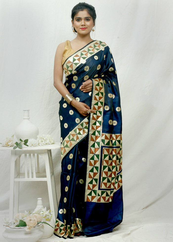 Blue Zari Woven Banarasi Pure Silk Saree With Blouse - Indian Silk House Agencies