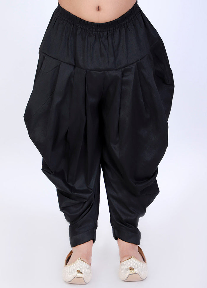 Black Ready To Wear Silk Dhoti Pant