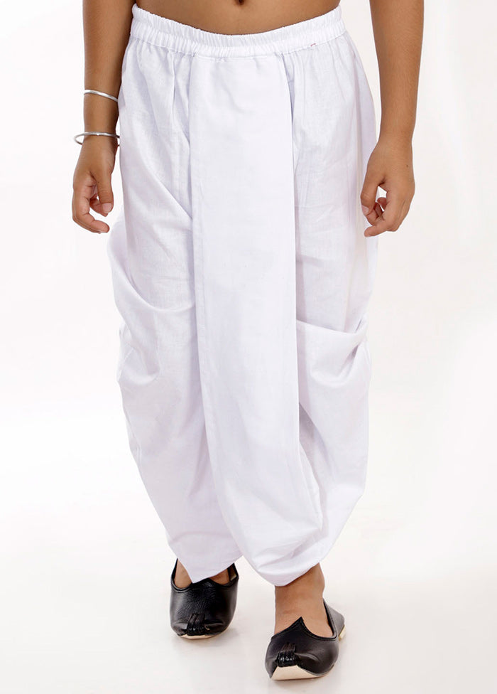 White Ready To Wear Silk Dhoti Pant