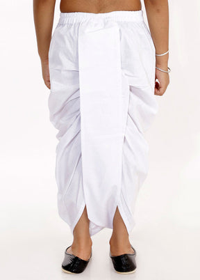 White Ready To Wear Silk Dhoti Pant