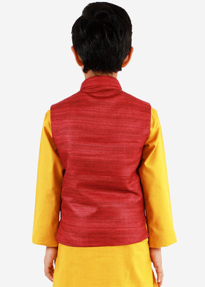 Maroon Silk Ethnic Jacket