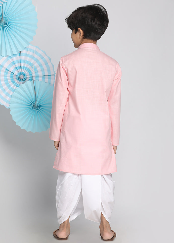 Pink Festive Silk Kurta Pajama Set