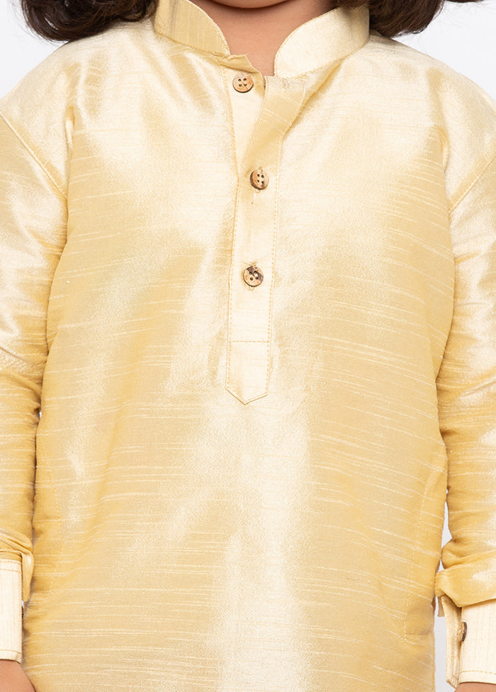 Gold Festive Silk Kurta Pajama Set