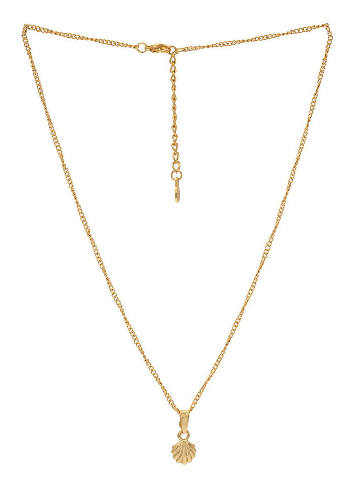 Estelle Modern Gold plated Atlantic bay shell Necklace - Indian Silk House Agencies