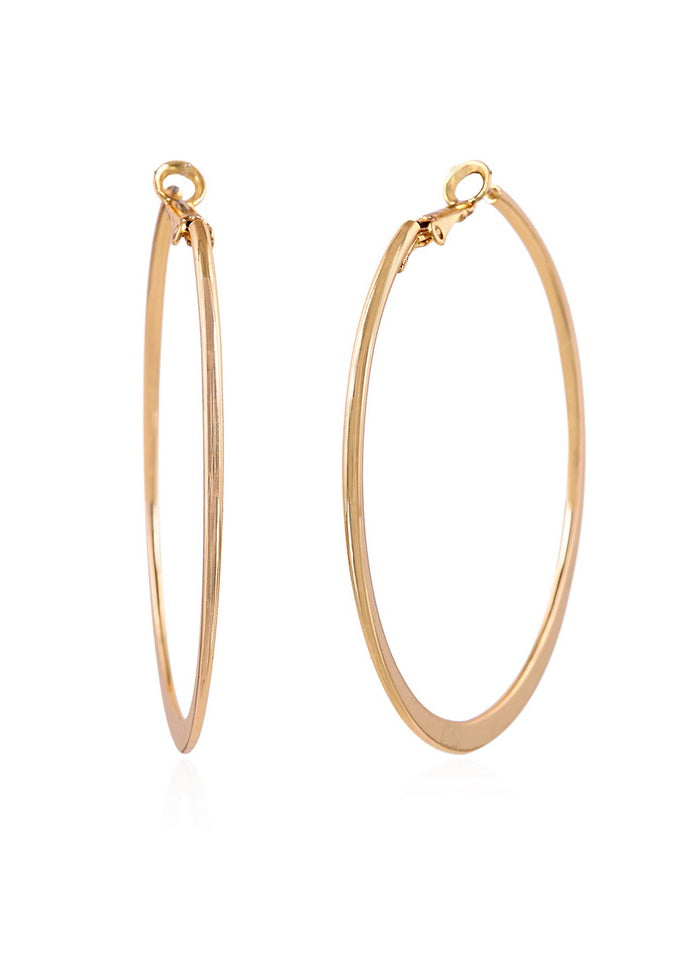 Estelle Special Golden Polish Big Round Hoop Earrings For Women and Girls - Indian Silk House Agencies