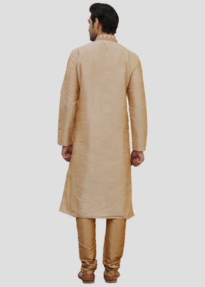 2 Pc Golden Cotton Kurta And Pajama Set VDIP280128 - Indian Silk House Agencies