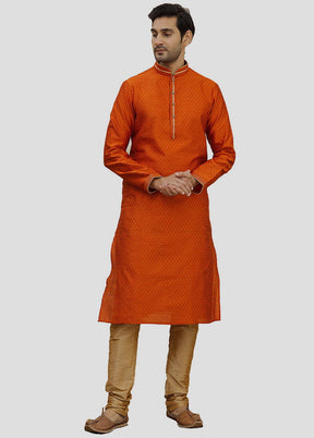 2 Pc Orange Cotton Kurta And Pajama Set VDIP280132 - Indian Silk House Agencies