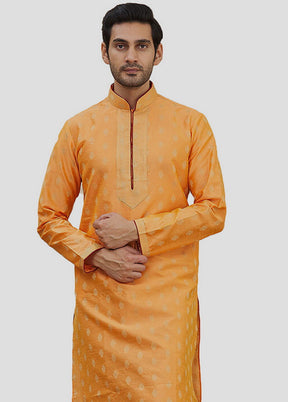 2 Pc Yellow Cotton Kurta And Pajama Set VDIP280151 - Indian Silk House Agencies
