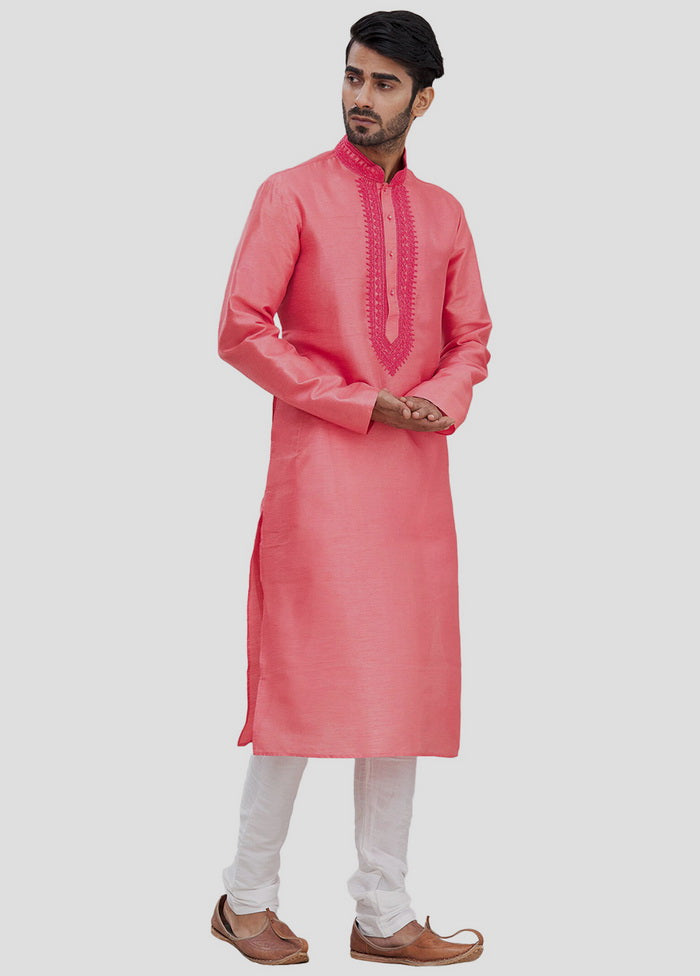 2 Pc Pink Cotton Kurta And Pajama Set VDIP280180 - Indian Silk House Agencies