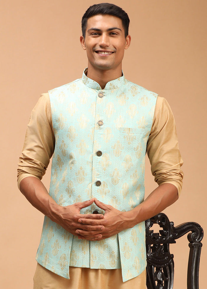 Multicolor Silk Nehru Jacket VDVAS15062067 - Indian Silk House Agencies