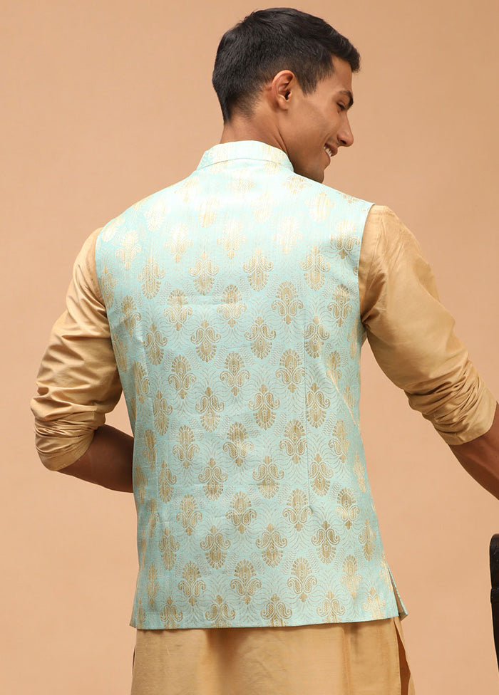 Multicolor Silk Nehru Jacket VDVAS15062067 - Indian Silk House Agencies