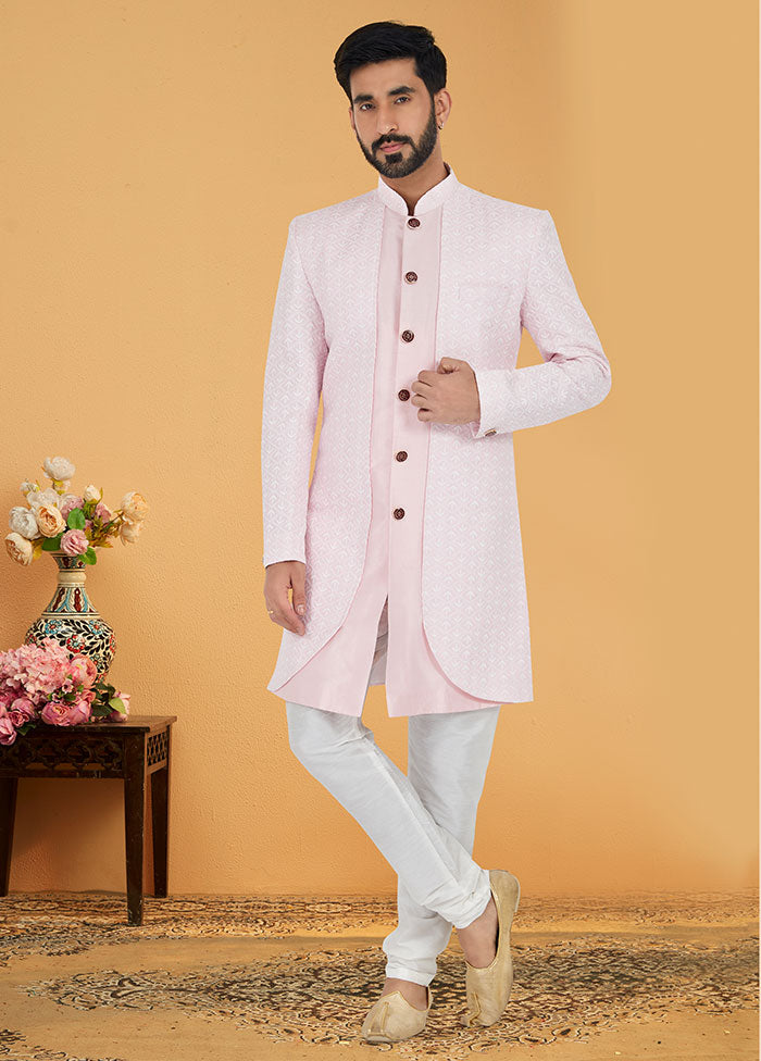 2 Pc Pink Cotton Kurta And Pajama Set