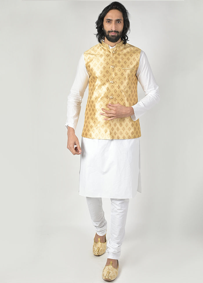 Gold Silk Brocade Ethnic Jacket VDTOI229253 - Indian Silk House Agencies