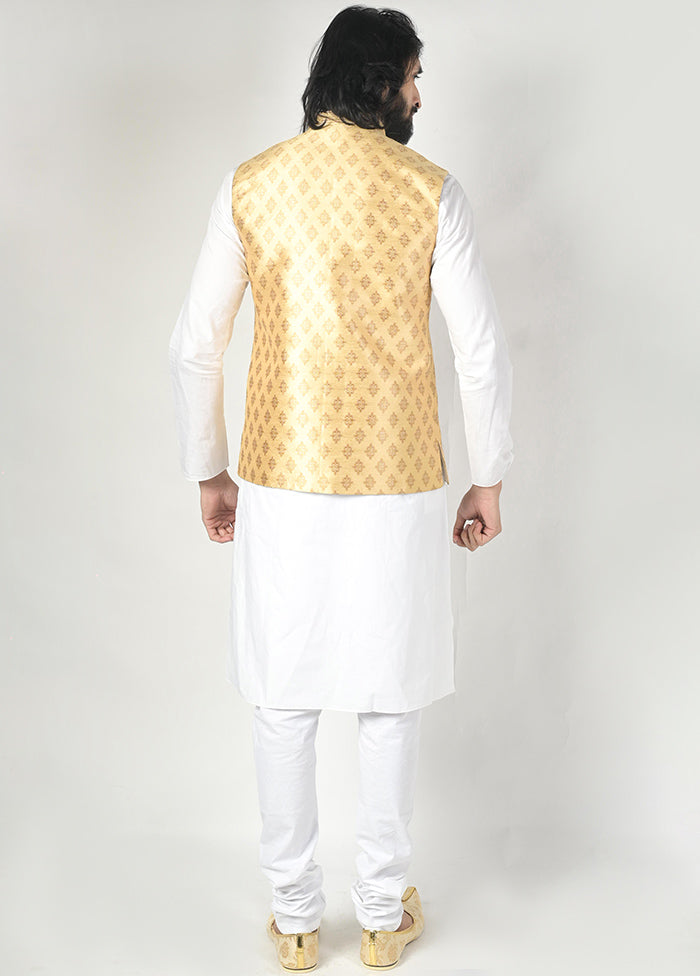 Gold Silk Brocade Ethnic Jacket VDTOI229253 - Indian Silk House Agencies