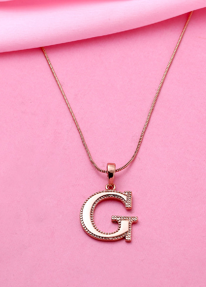Rose Gold Plated Gorgeous G Pendant - Indian Silk House Agencies