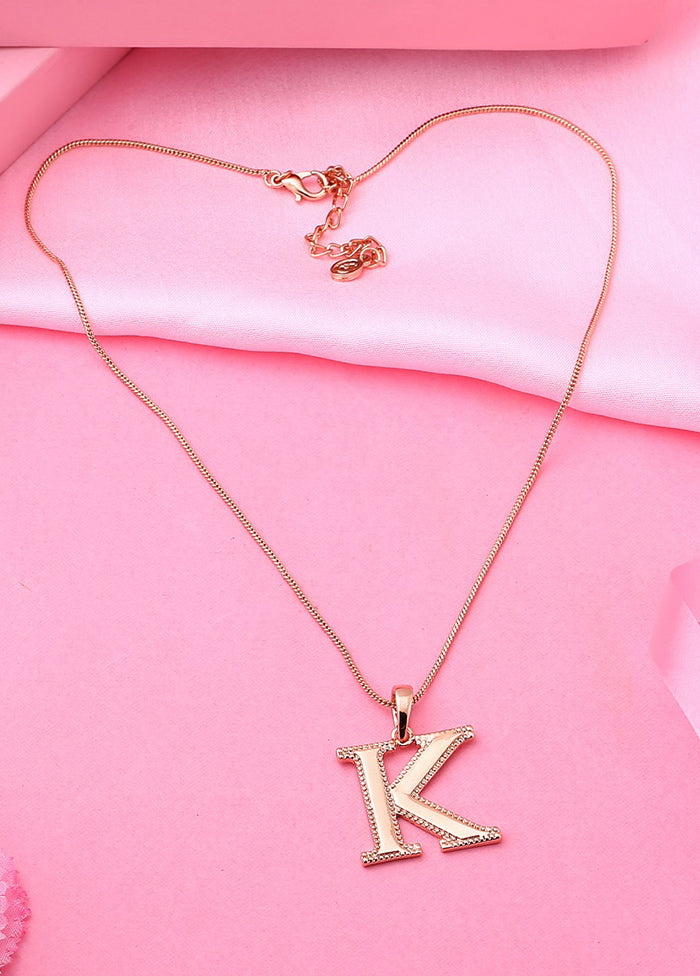 Rose Gold Plated Kindly K Pendant - Indian Silk House Agencies