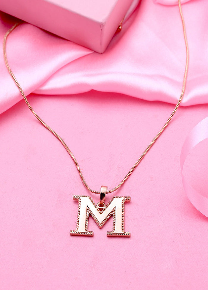 Rose Gold Plated Magnificent M Pendant - Indian Silk House Agencies