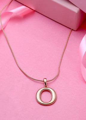 Rose Gold Plated Obedient O Pendant - Indian Silk House Agencies