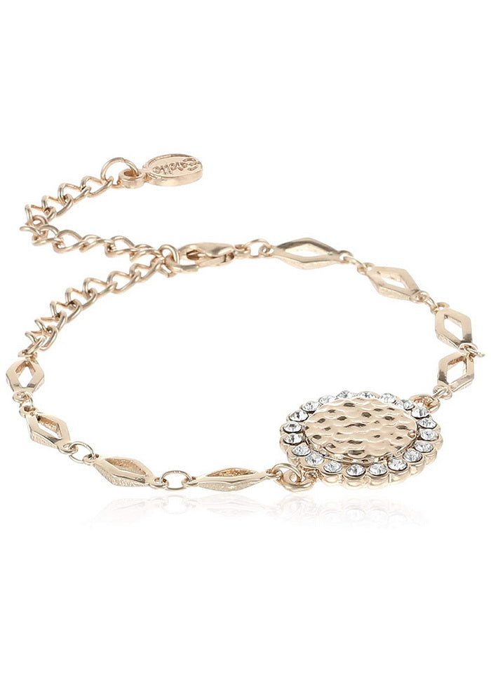 Estele Rose Gold Plated Star Coin Chain Bracelet - Indian Silk House Agencies