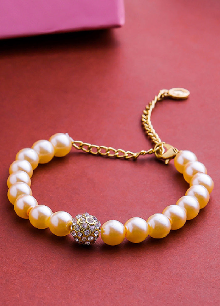 Gold Plated Adorable Pearl Bracelet - Indian Silk House Agencies
