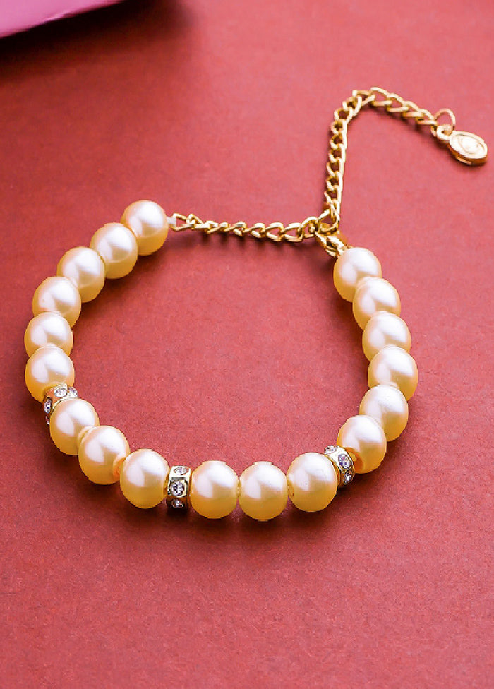 Gold Plated Graceful Pearl Bracelet - Indian Silk House Agencies