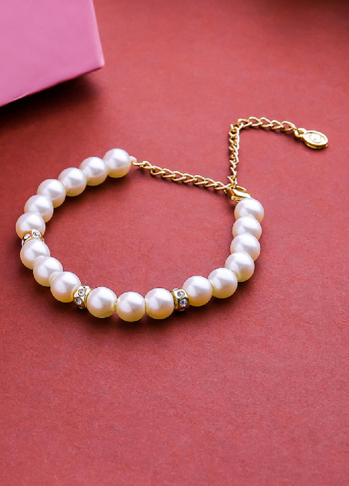 Gold Plated Glowing Pearl Bracelet - Indian Silk House Agencies