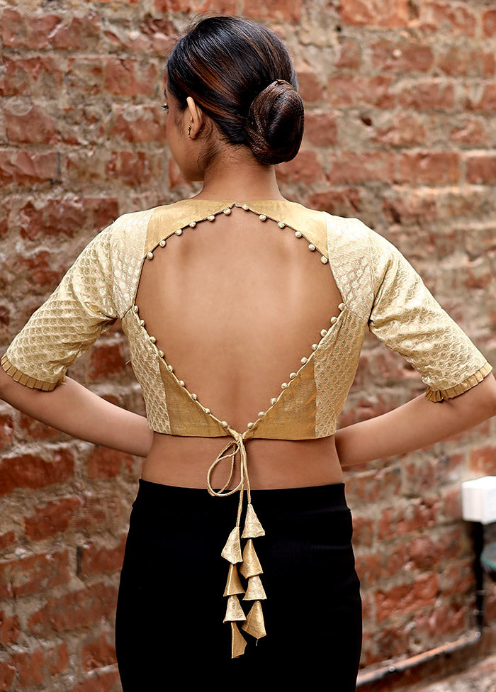 Gold Brocade Designer Blouse - Indian Silk House Agencies