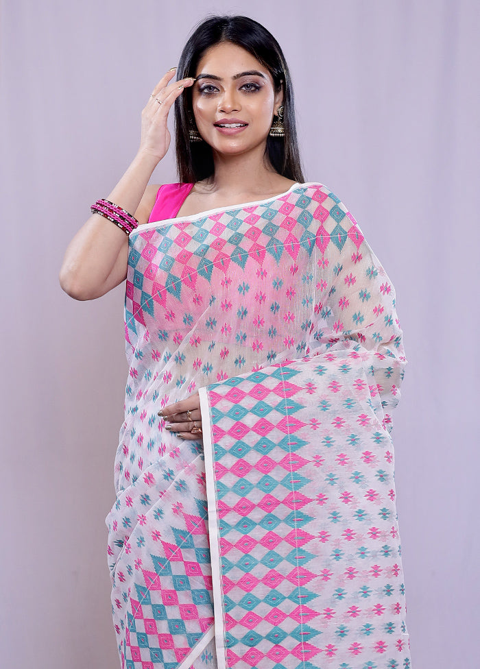 Multicolor Tant Cotton Saree Without Blouse Piece - Indian Silk House Agencies