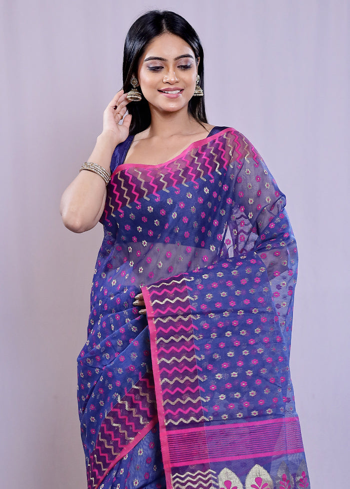 Multicolor Tant Cotton Saree Without Blouse Piece - Indian Silk House Agencies