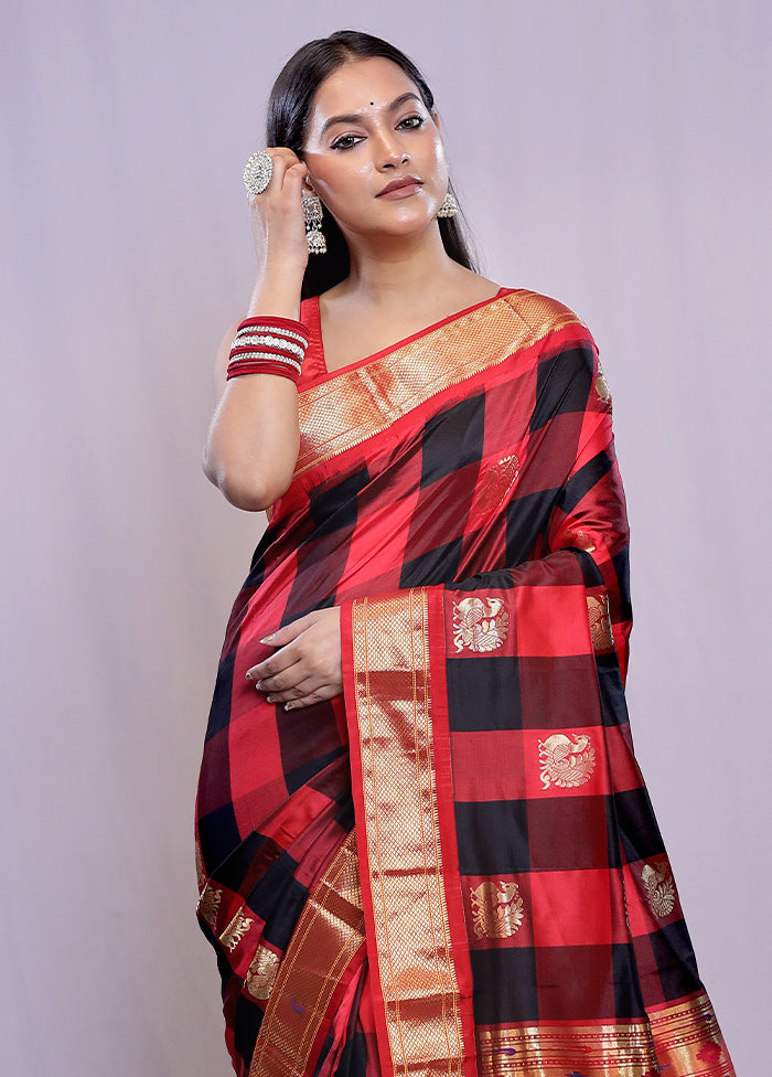 Multicolor Kanjivaram Pure Silk Saree With Blouse Piece - Indian Silk House Agencies