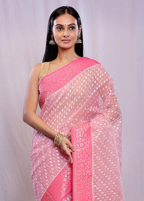 Pink Katan Silk Saree With Blouse Piece - Indian Silk House Agencies