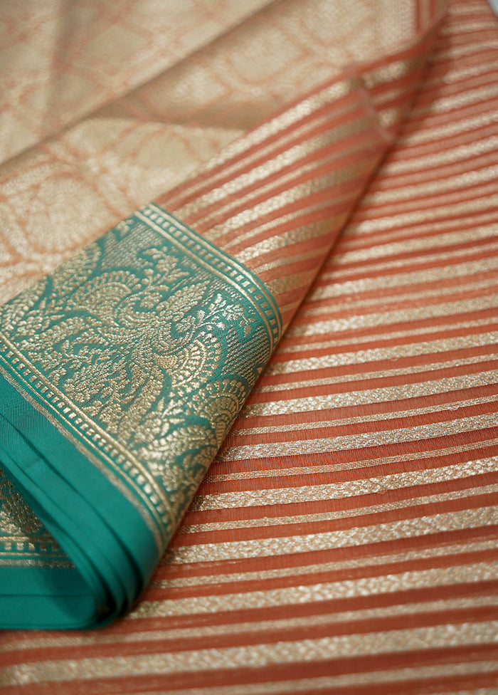 Rust Kora Silk Saree With Blouse Piece - Indian Silk House Agencies