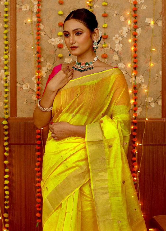 Saree Blouse, Yellow Chanderi hot Blouse