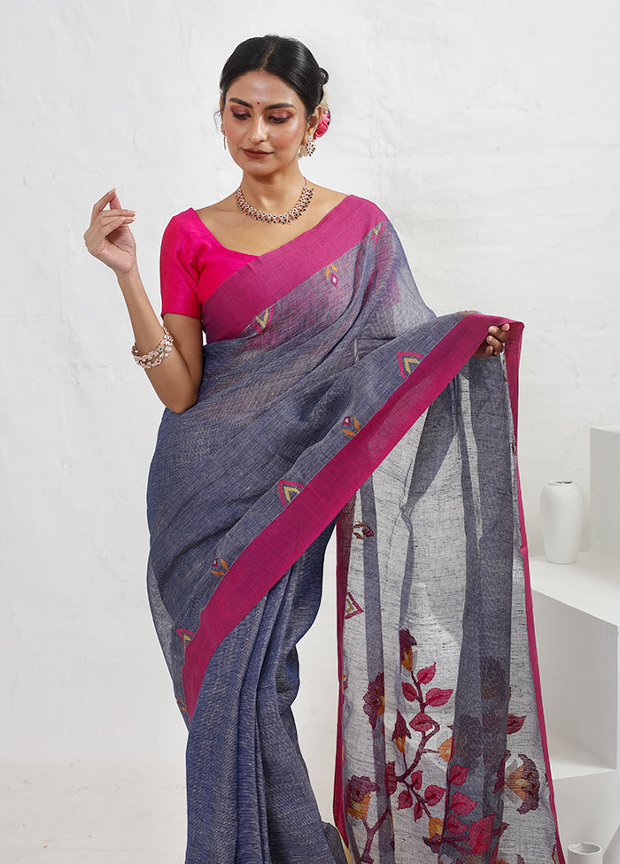 Blue Matka Pure Silk Saree With Blouse Piece - Indian Silk House Agencies