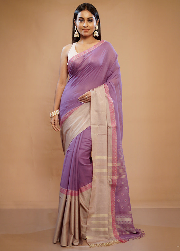 Purple Matka Silk Saree With Blouse Piece - Indian Silk House Agencies