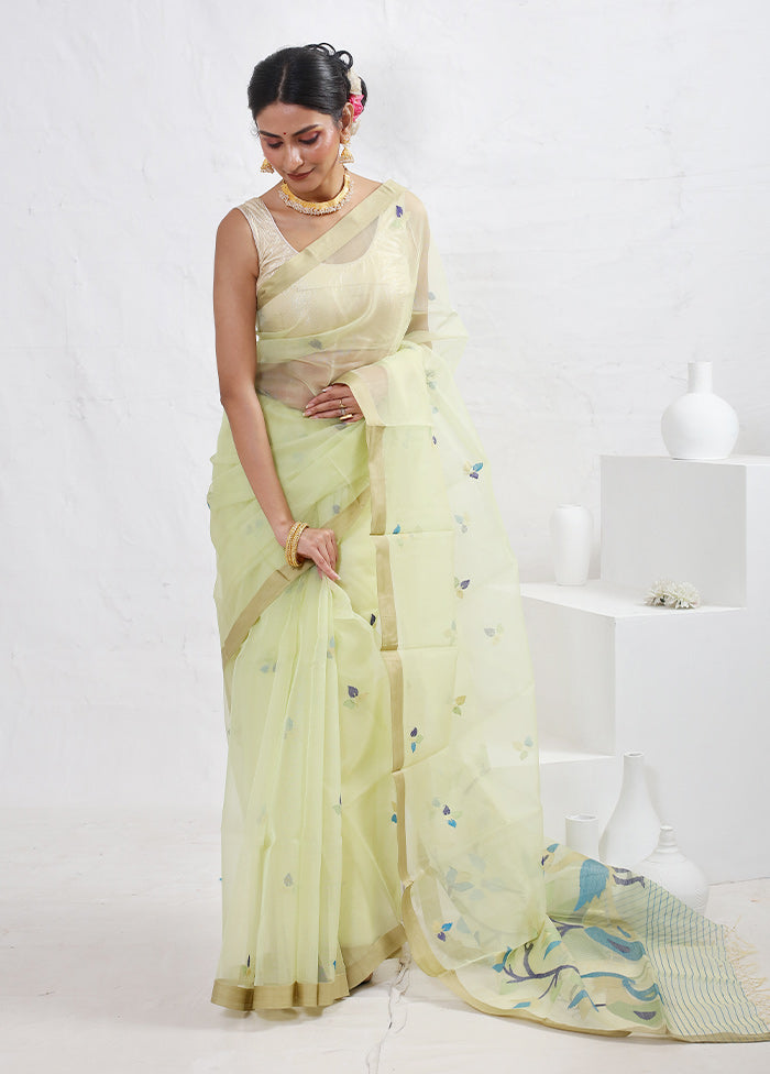 Green Matka Pure Silk Saree With Blouse Piece - Indian Silk House Agencies