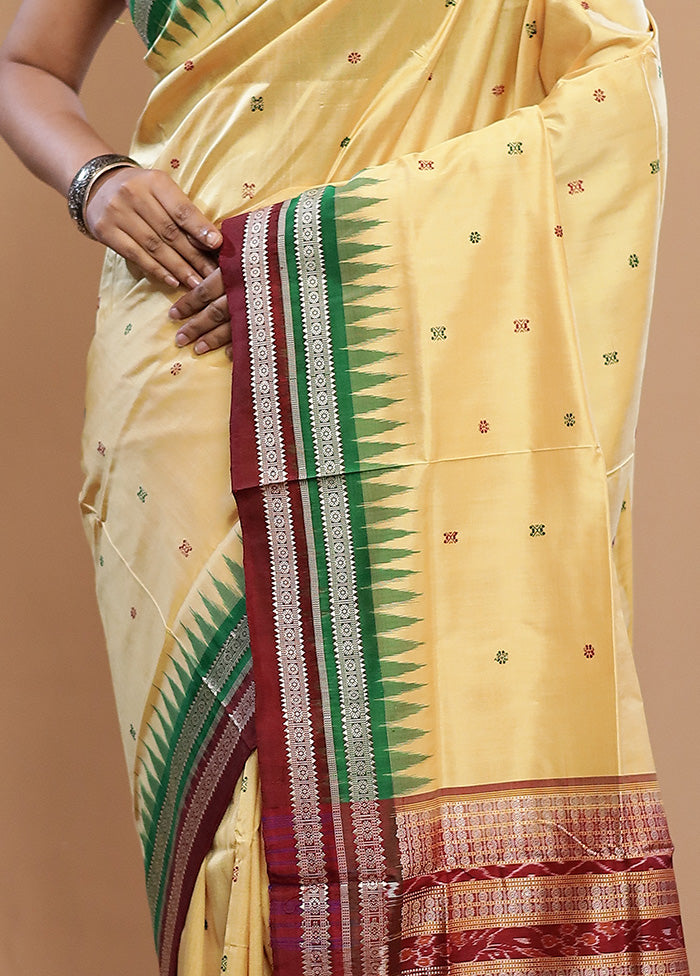Yellow Pure Ikkat Cotton Saree With Blouse Piece - Indian Silk House Agencies