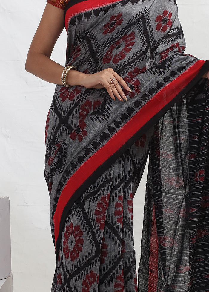Grey Bomkai Silk Saree Without Blouse Piece - Indian Silk House Agencies