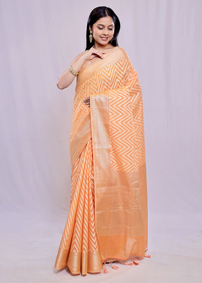 Rust Pure Cotton Saree With Blouse Piece - Indian Silk House Agencies